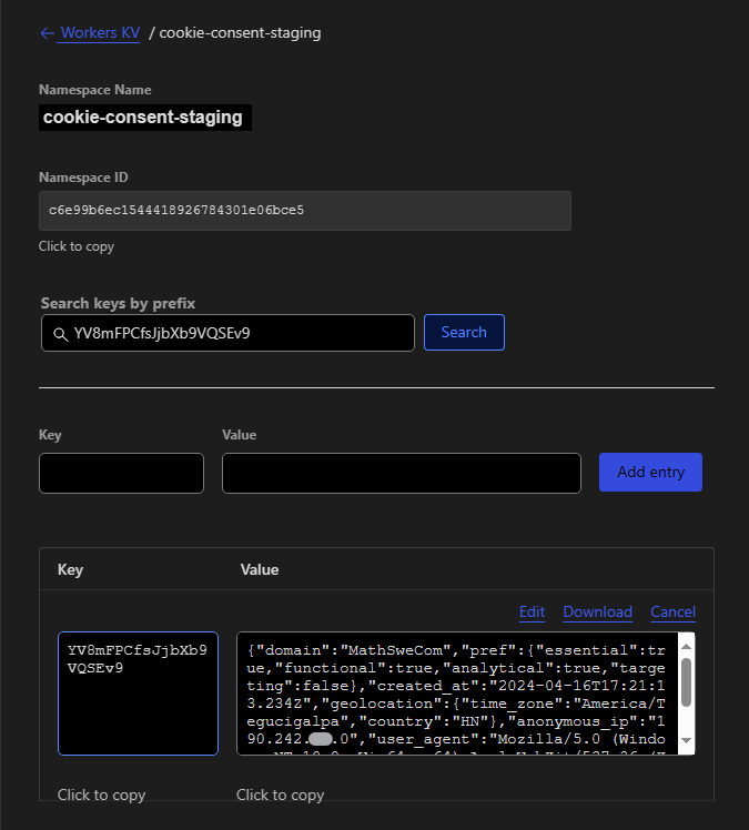 Requesting a Consent Record by Id from the Database