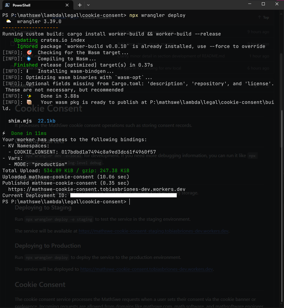 Cookie Consent V0.1.0 Deployment