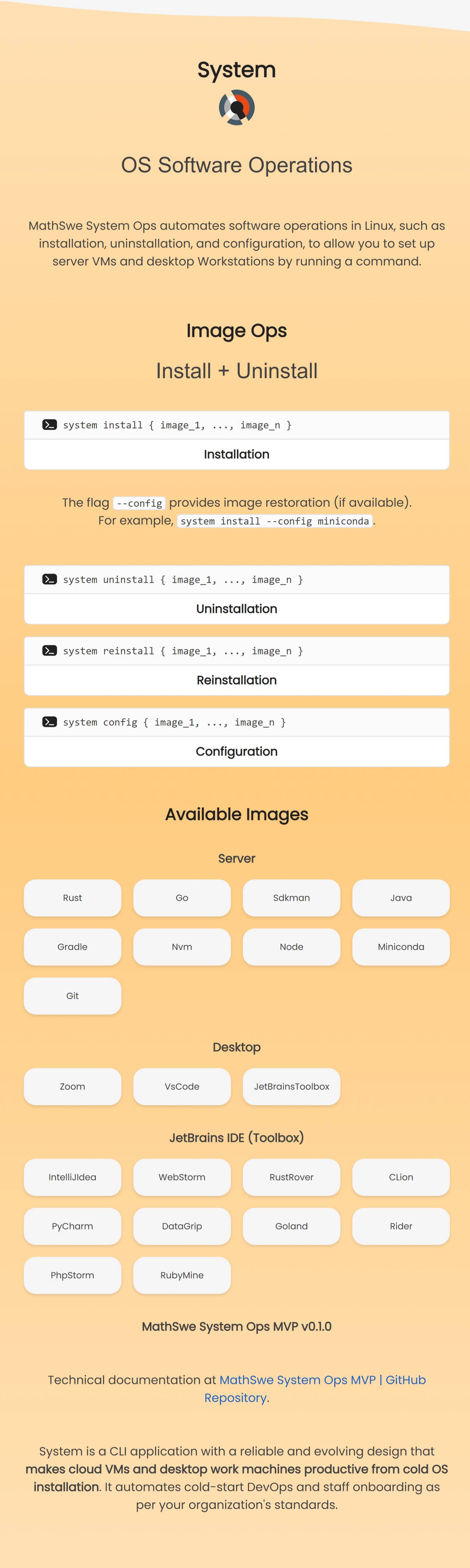 Msw Ops Web: System Section